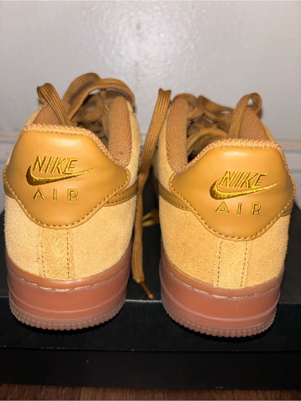 Nike Air Force size 5 youth Wheat Suede Sneakers - Tan - Picture 4 of 7